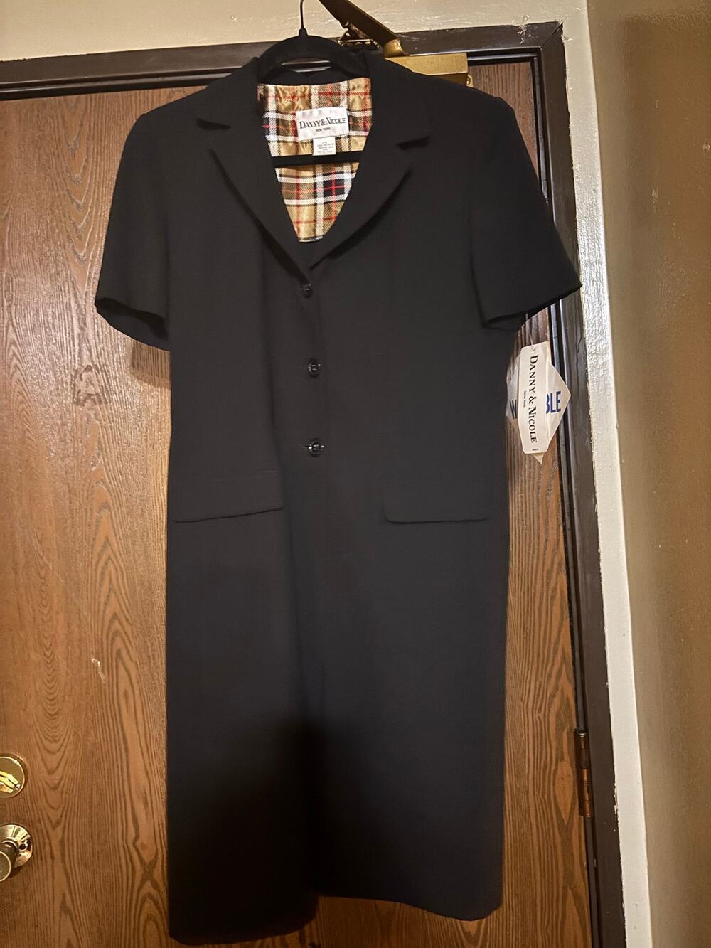 NWT Vintage Deadstock Black Fall Preppy Professional Workwear Blazer Midi Dress